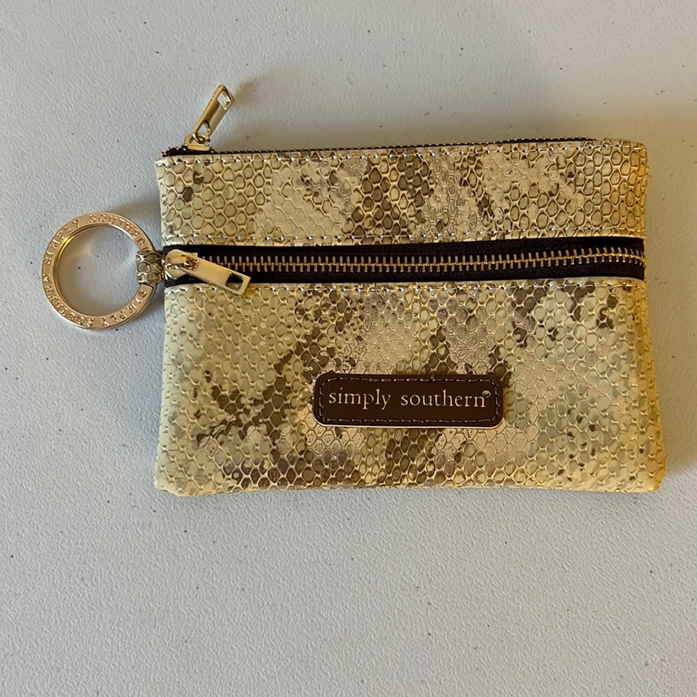 Simply Southern Snakeskin Mini Zip Wallet - EUC